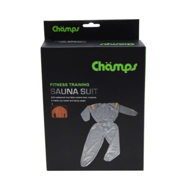 CHAMPS PAKAIAN SAUNA M,L,XL SILVER/ACE SAUNA SUIT/BAJU OLAHRAGA/ACE ALAT OLAHRAGA/ACE ALAT GYM