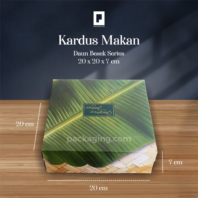 Dus Kotak Nasi Motif Daun- Besek R10K /Uk 20x20x7/Dus Hajatan/Dus Kekinian