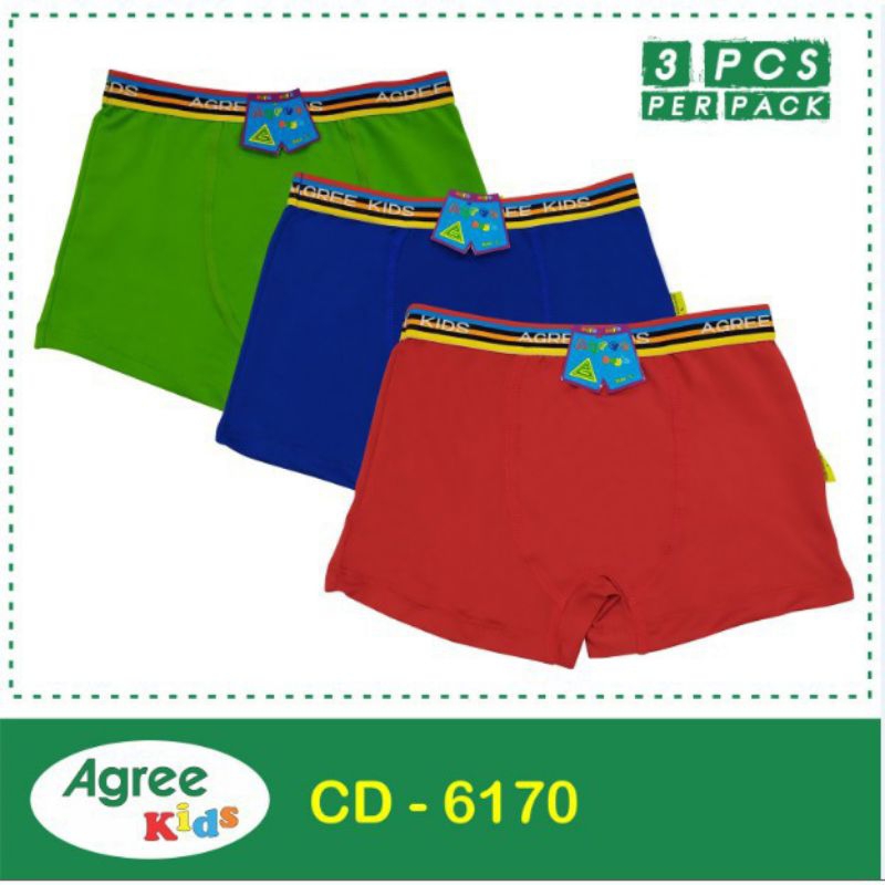 [3pc] CD boxer anak AGREE 6170 size 5-12 tahun / boxer agree anak laki-laki 6170/ celana pendek anak agree kids