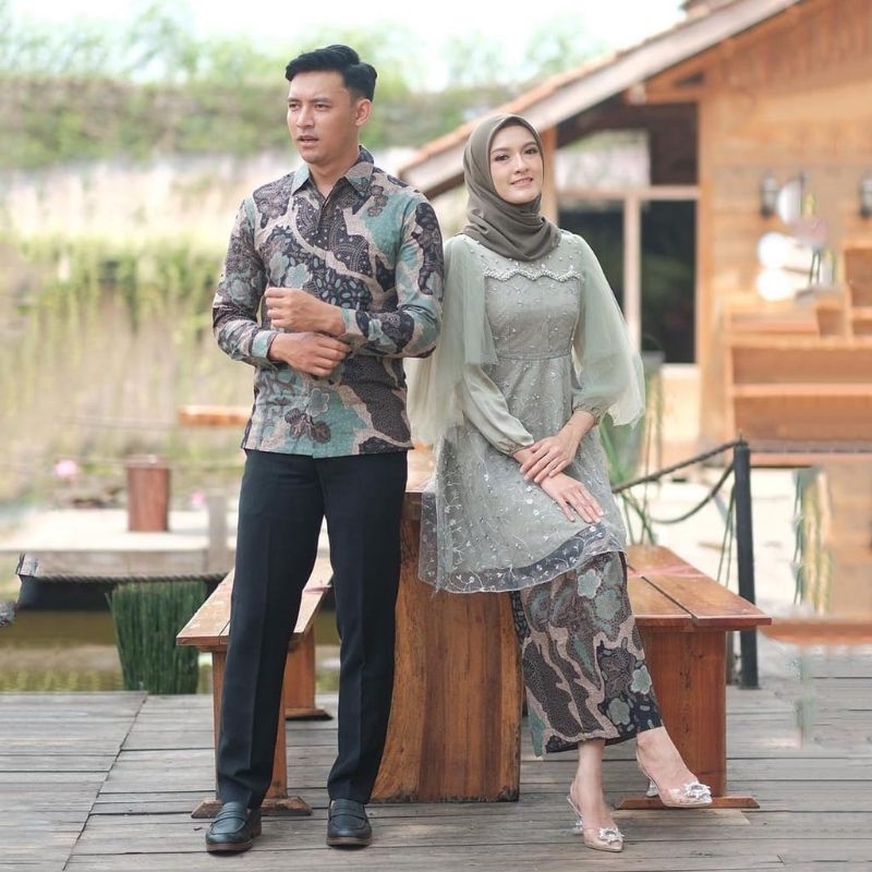 TERBARU  || SETELAN KEBAYA BATIK COUPLE MELLA SAGE || SET KEBAYA LAMARAN || KEBAYA BATIK || SETELAN KEBAYA KEKINIAN | KEBAYA BRIDESMAID BATIK COUPLE KONDANGAN BATIK SARIMBITAN COUPLE MELLA SAGE