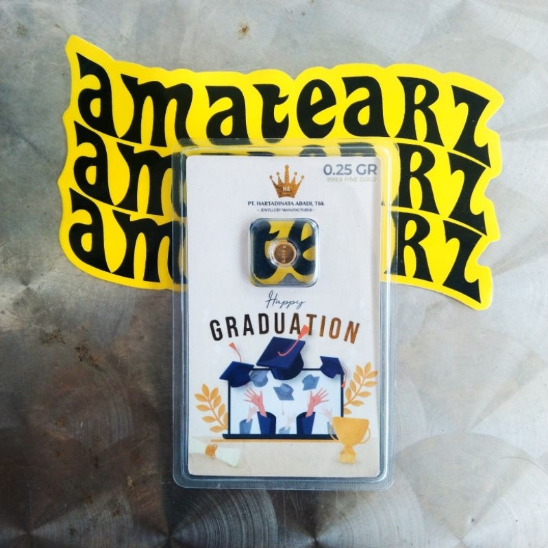 LOGAM MULIA HARTADINATA GIFT SERIES GRADUATION BERAT 0,25 GRAM FINE GOLD 999,9 %