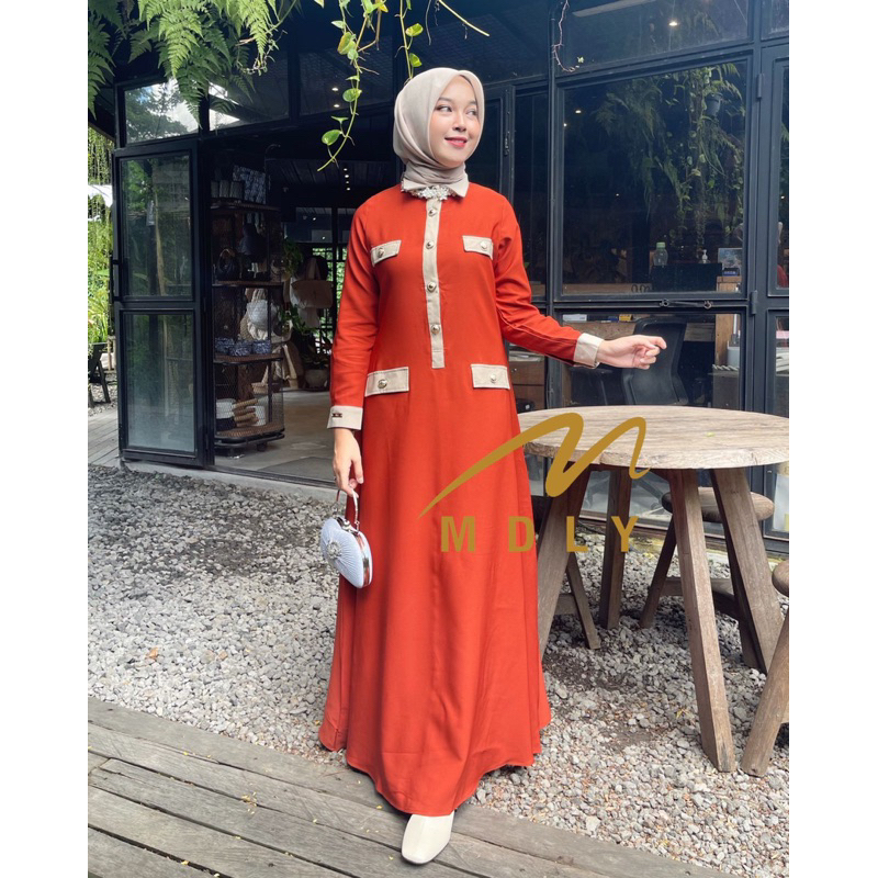 baju gamis lebaran dewasa Ayuna Dress by mdly gold