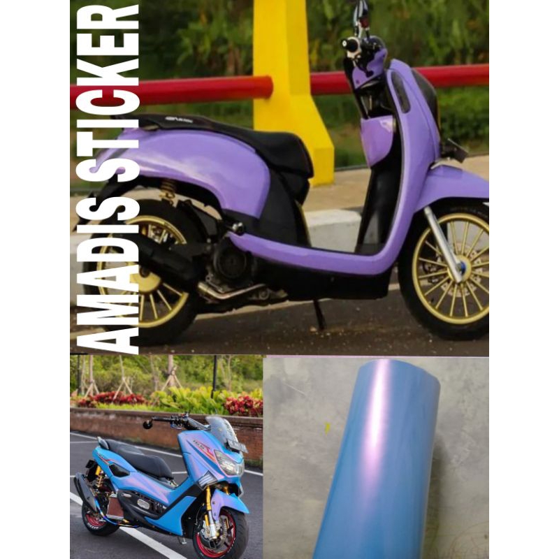 stiker skotlet biru muda lembayung scotlite motor magic candy sticker warna biru lembayung