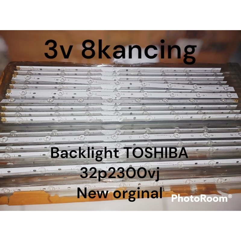 backlight toshiba 32p2300vj 8 mata 3 v lampu led 8 kancing  3 vol