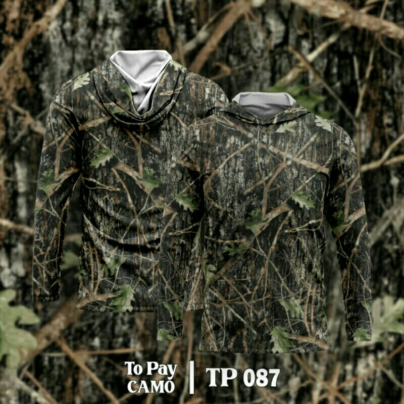 Baju Kamuflase Hunting Camo dan Kaos Berburu Lengan Panjang Camo untuk Pria - Kamuflase Natural Indo
