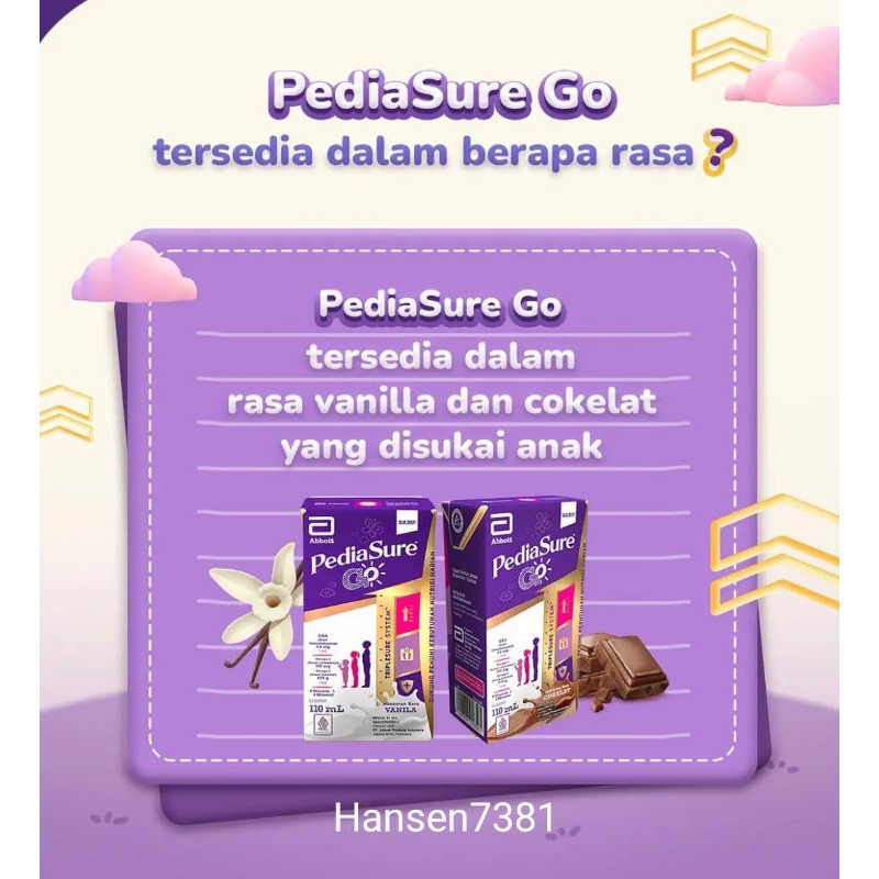 Pediasure Go 110 ml Susu UHT Pediasure Triplesure