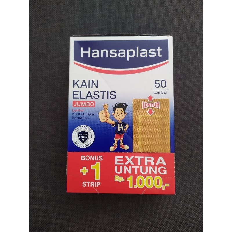 HANSAPLAST Kain Elastis Jumbo isi 50 - PlesterBesar dan Lentur untuk Balut Luka