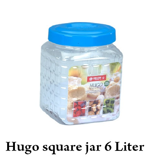 Toples kerupuk 6l lion star PP-53 Hugo Square Jar 203 (6 Litre) tempat kue kedap udara