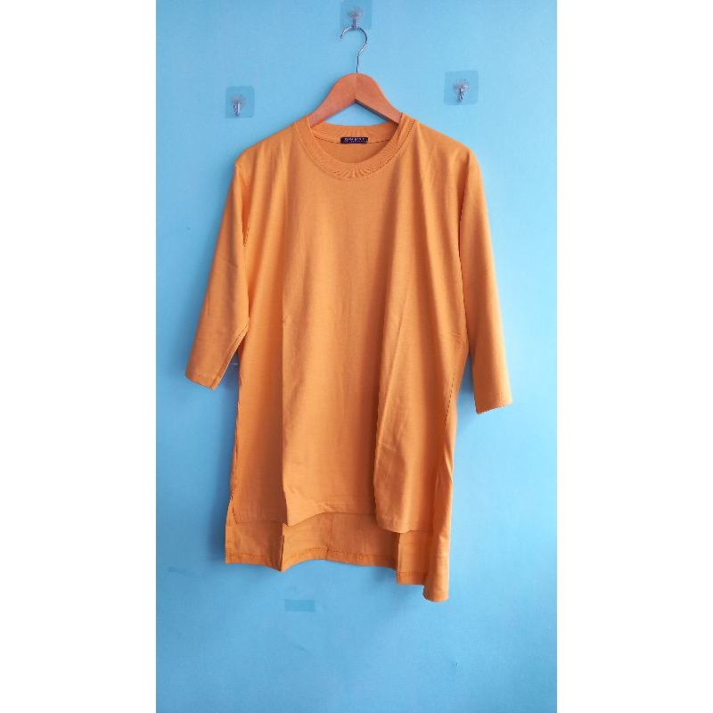 atasan oversize Tunic kaos katun cotton combed 20s lengan 7/8