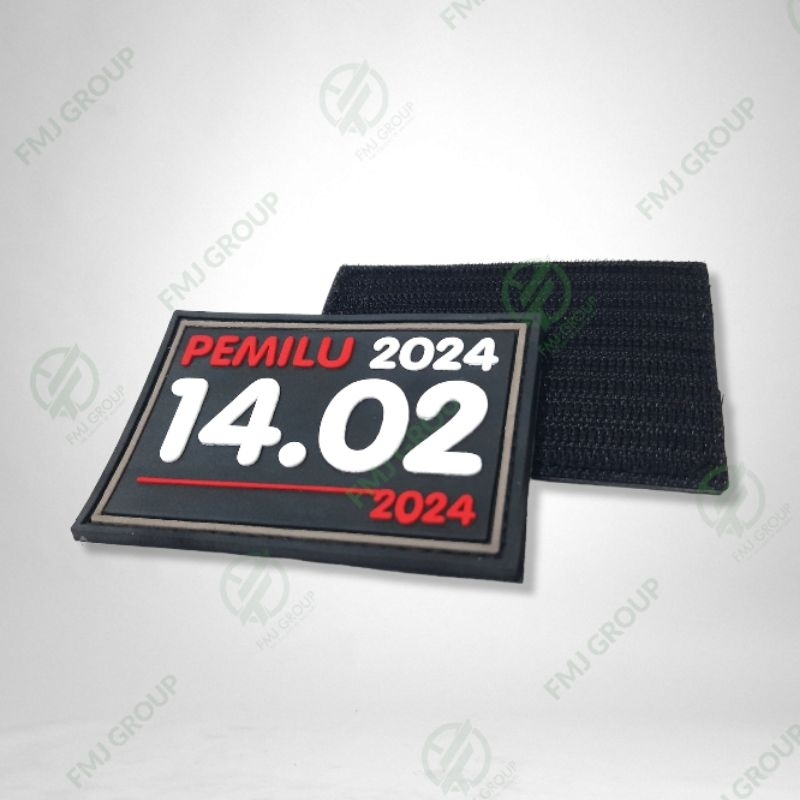 Emblem Patch Rubber Logo PEMILU 2024 14.02 Bet KPU