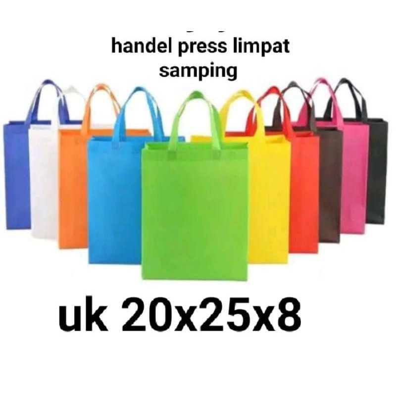 (1Lusin = 12pcs )tas spunbond press /tas souvenir / Goodie Bag tas handle 20x25x8