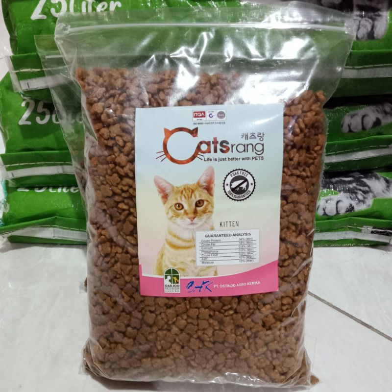 Makanan Kucing Cat Food CATSRANG KITTEN REPACK 1 KG | dry catfood CAT'S RANG KITTEN ANAKAN