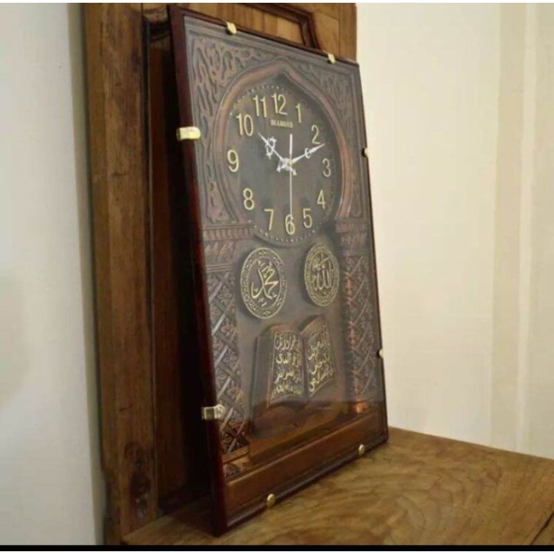 jam dinding diamond kaligrafi emboss printed kotak besar JUMBO