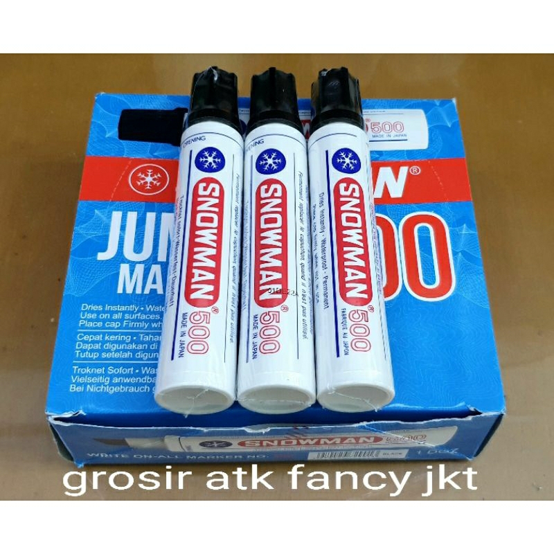 

( 12 buah ) Spidol Permanent Marker Jumbo 500 Snowman J-500