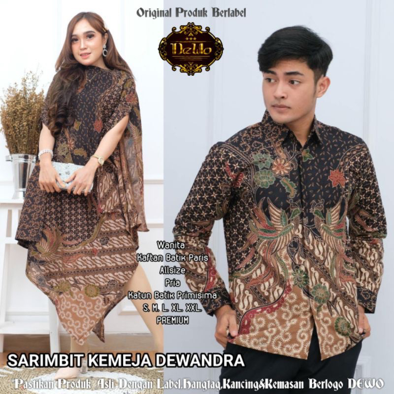 KAFTAN - Couple Kaftan DEWANDRA Neena Terlaris / Batik solo / Sarimbit Batik Kaftan / Batik Dewo / K