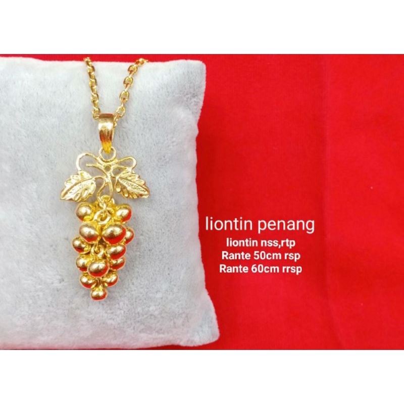 Kalung anggur golden, emas london lapis cairan mas 24 k,bisa disepuh ulang