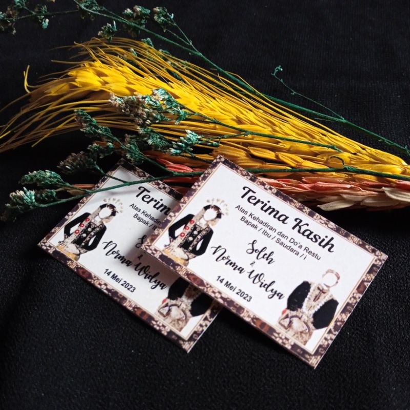 Kode 480 Kartu ucapan kartu ucapan terima kasih pernikahan kartu ucapan tag souvenir thank you card 