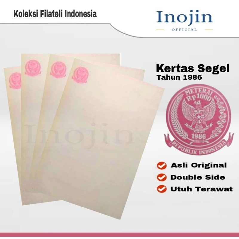

Kertas Segel Tahun 1986 Double Side Asli Original