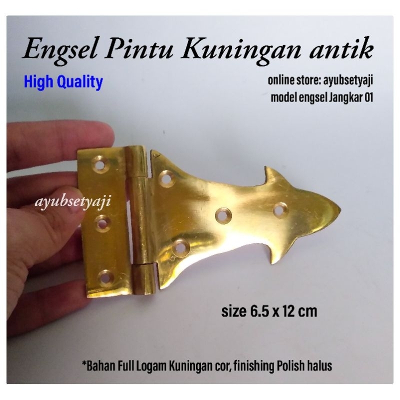 Engsel Pintu Kuningan Jangkar 01 klasik antik Kuat Tebal engsel panah pintu Gerbang ukir Gebyok kuno