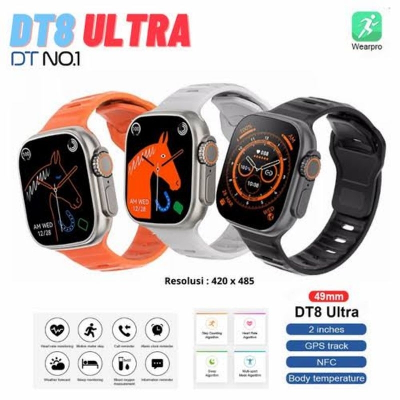 DT NO 1 DT8 ULTRA MAX SMART WATCH WATERPROOF IP68 ORIGINAL