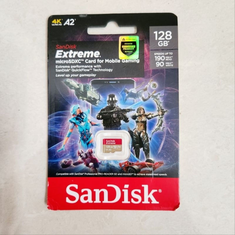 Sandisk Extreme MicroSD 128 Gb SDXC 190Mbps 128Gb Micro SD Class 3 A2