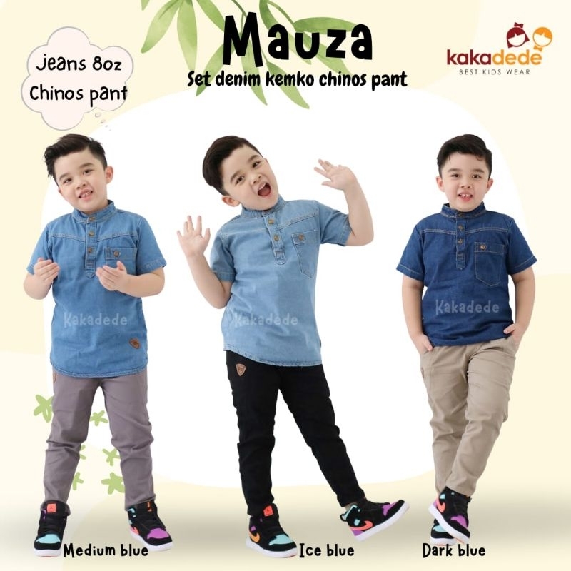 Setelan Koko Anak 2-12 Tahun by Kakadede/ Koko Denim Anak/ Set Koko Denim Mauza/ Set Koko Denim Chin