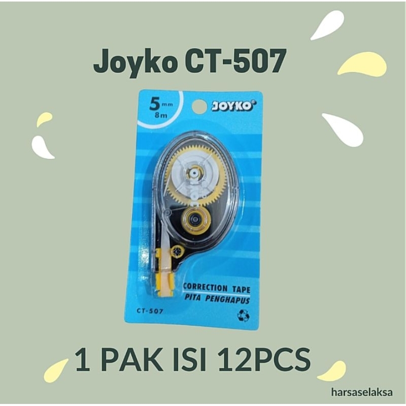 

Correction Tape 8m CT Joyko CT-507 1 pak isi 12pcs
