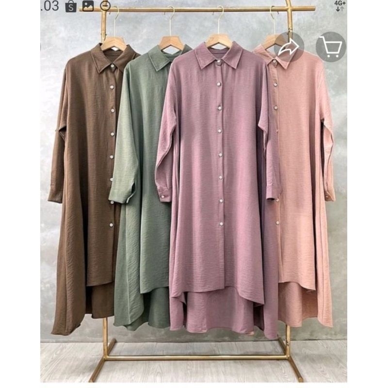 QILA TUNIK  CRINKLE// TUNIK BUSUI FULL KANCING