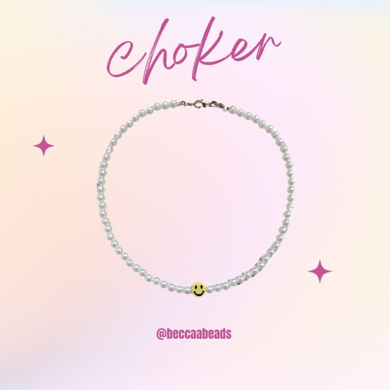 (FREE CINCIN) SMILEY CHOKER BEADS CHOKER SMILEY MANIK MANIK BECCAABEADS