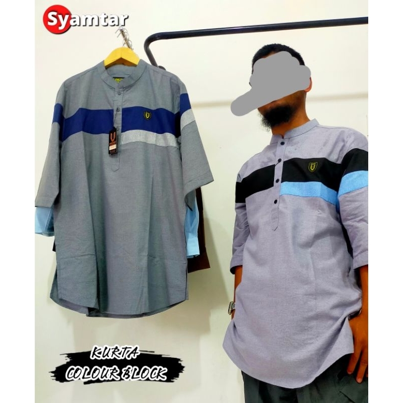 KURTA Colour Block | kurta Uhud | Koko | baju muslim | baju koko