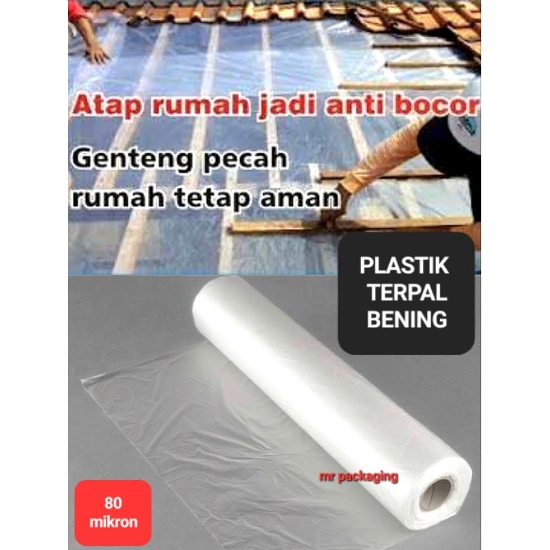 PLASTIK ALAS GENTENG RUMAH ANTI BOCOR PLASTIK ROLL UK TERLENGKAP 230cm 200cm 150cm 120cm 100cm 70cm 60cm | Plastik rangkap 2 meteran jual per meter | terpal bening trasnparan 1 gulung 1roll | plastik pe cor bangunan rollan