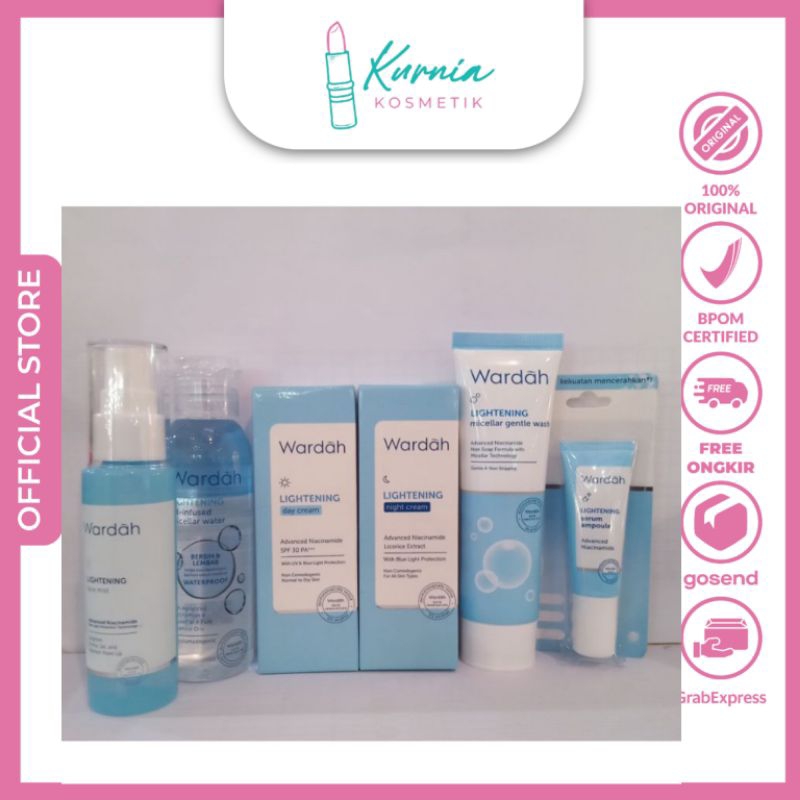 PAKET WARDAH LIGHTENING SERIES LENGKAP | KULIT NORMAL - KERING | SKINCARE | ORIGINAL | BPOM