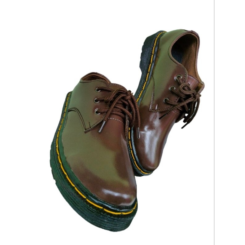 SEPATU PRIA BOOT COFE 3 HOLE TALI PENDEK TERBARU COD UK 36-45