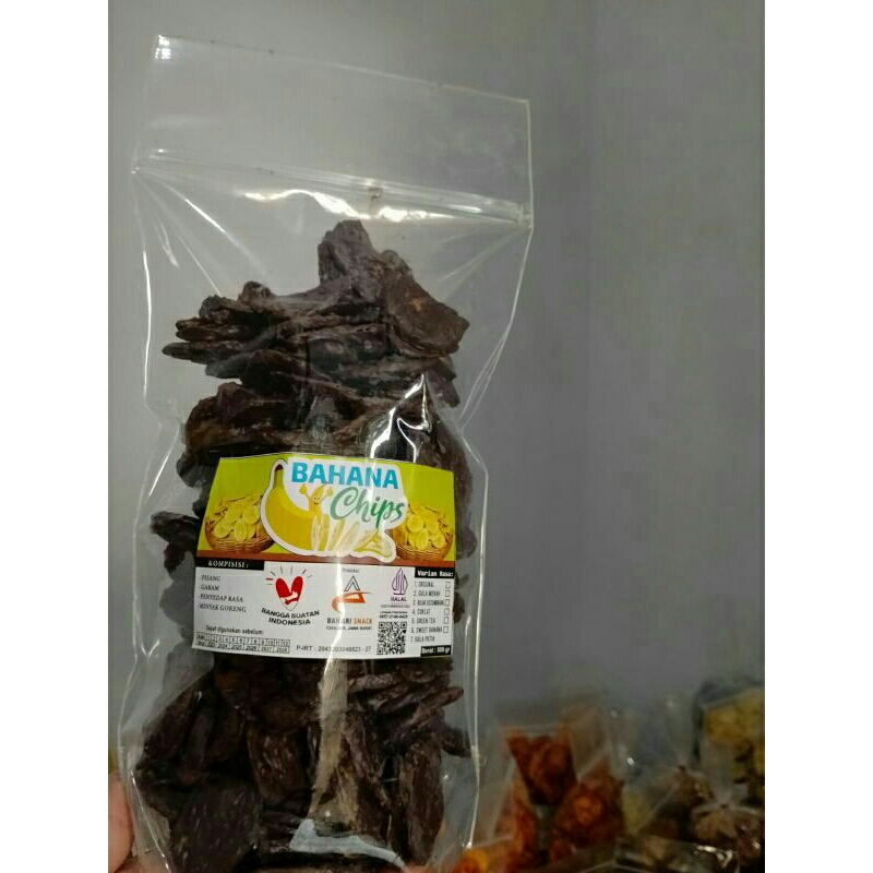 

keripik pisang koin rasa coklat 500gram