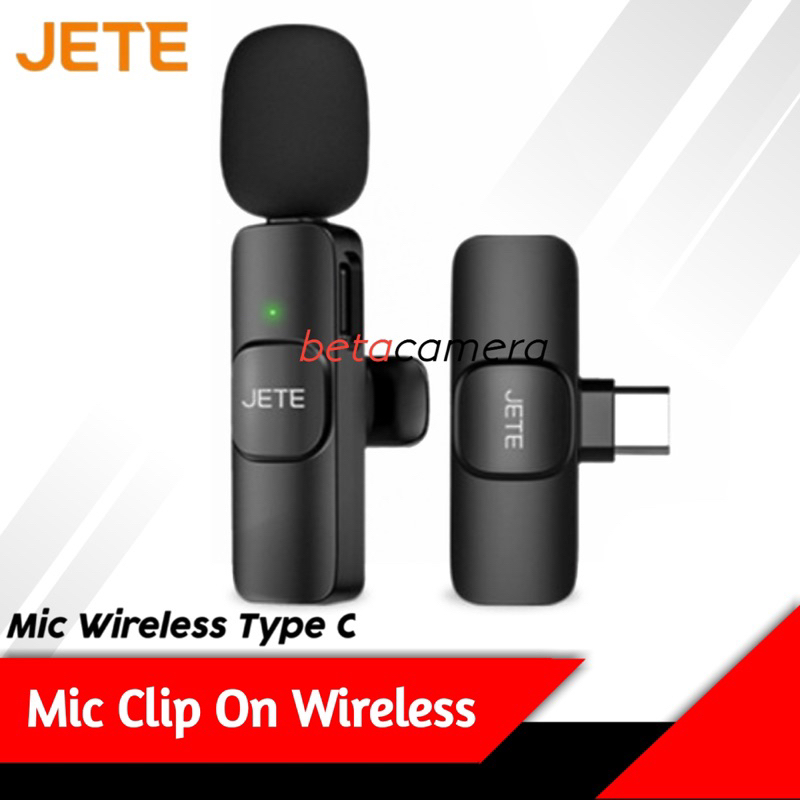 Mic Wireless JETE CO1 / Microphone Clip on for Hp Smartphone Type C / Klip On tanpa Kabel