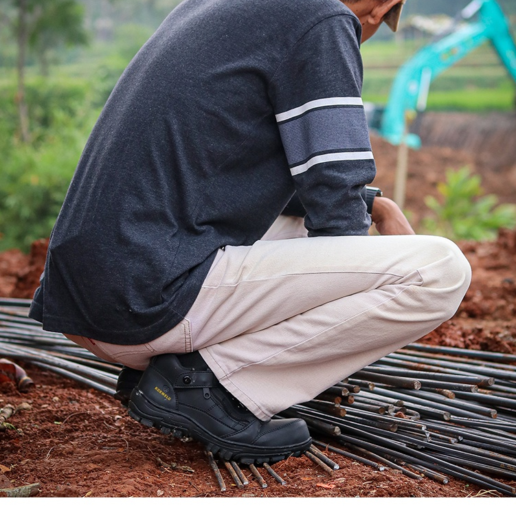 Sepatu Pria Safety Proyek Ujung Besi - Septy Shoes Boot - Septi Kerja Lapangan Kulit Sintetis Tali Robweld Original