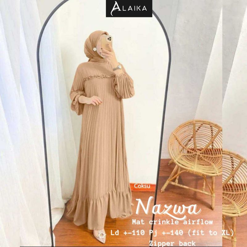 Gamis terbaru 2023 lebaran wanita import gamis remaja kekinian Korean style baju muslim gamis ceruty