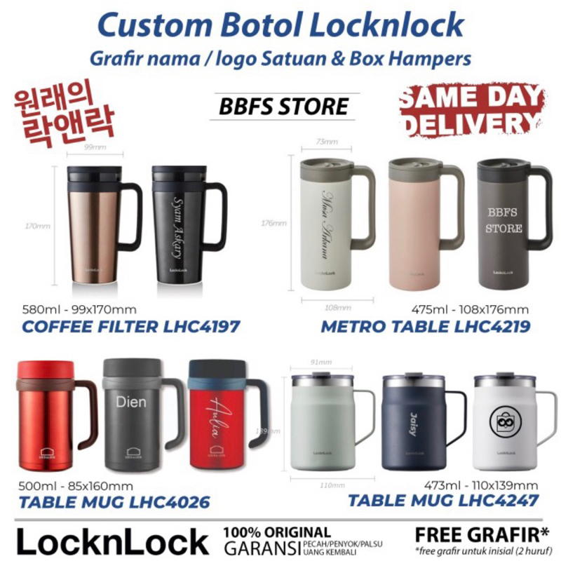 LocknLock Exclusive Tumbler Metro Table Mug 475ml LHC4219 Mug Termos Lock n Lock