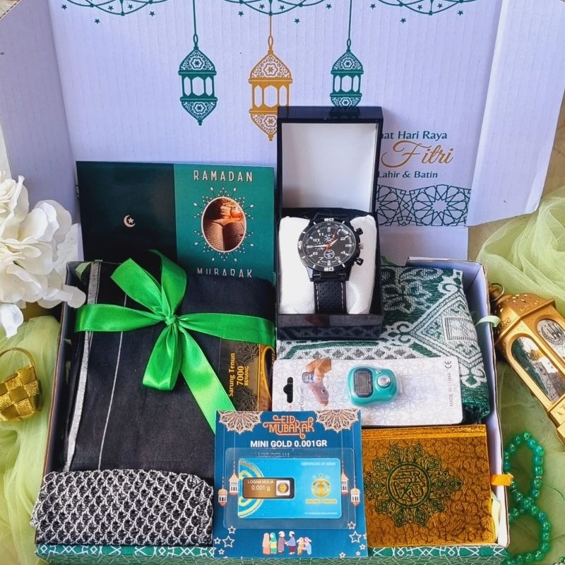 Hampers Lebaran Sarung  Emas / Kado Lebaran Cowok