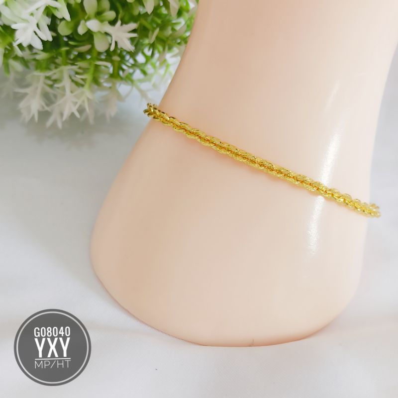 Gelang yaxiya rantai warna 24k gold G08040