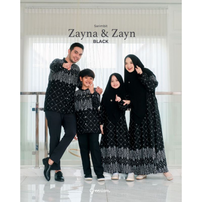 [ BLACK ] SARIMBIT GREENISM 2023 ZAYNA & ZAYN BY GREENISM ORIGINAL COUPLE SET MUSLIM BATIK TERBARU