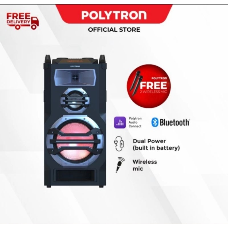 ACTIVE SPEAKER PORTABLE WIRELESS POLYTRON PTS 12K15 12KF15