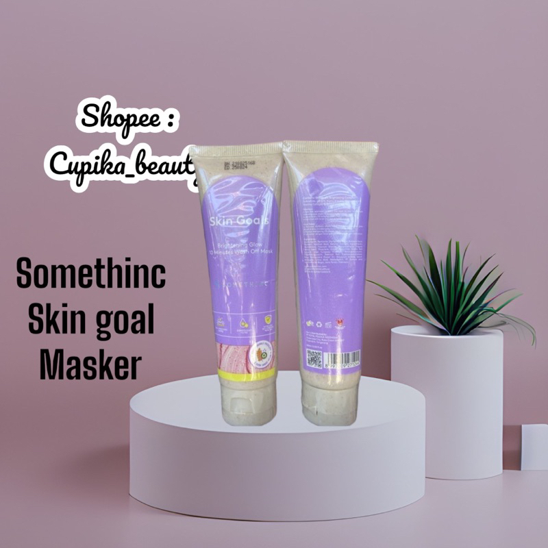 somethinc skin goals brightening glow 10 minutes wash off mask 60 gr -- masker wajah somethinc skin goals