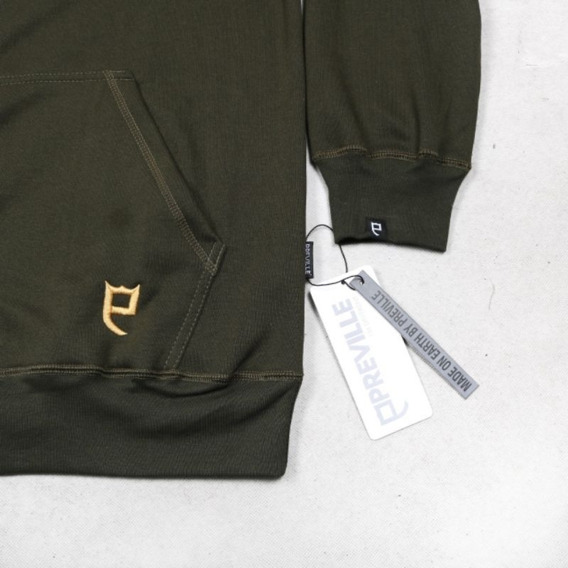 PREVILLE ORIGINAL HOODIE JAKET SUBSCRIPT IJO OLIVE TUA FULLTAG &amp; LABEL