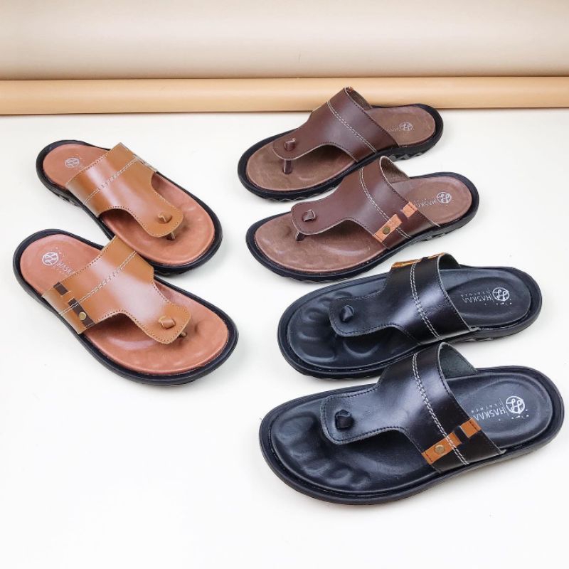 SANDAL KULIT PRIA / SANDAL KULIT COWOK / SANDAL PRIA DEWASA PREMIUM KULIT SAPI ASLI PULL UP MODEL 8