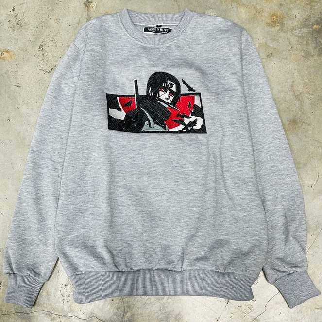 Crewneck Itachi Embroidery Anime Manga Naruto Premium Unisex