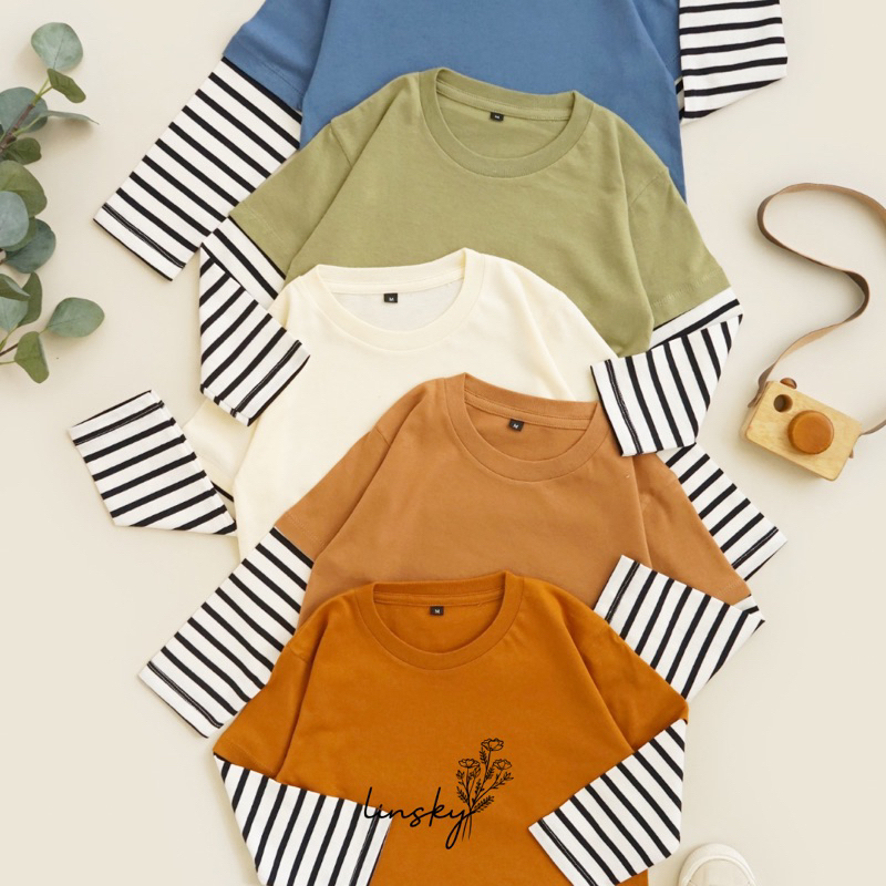 LINSKY BABY - Long Stripe Tee Kaos Anak Unisex