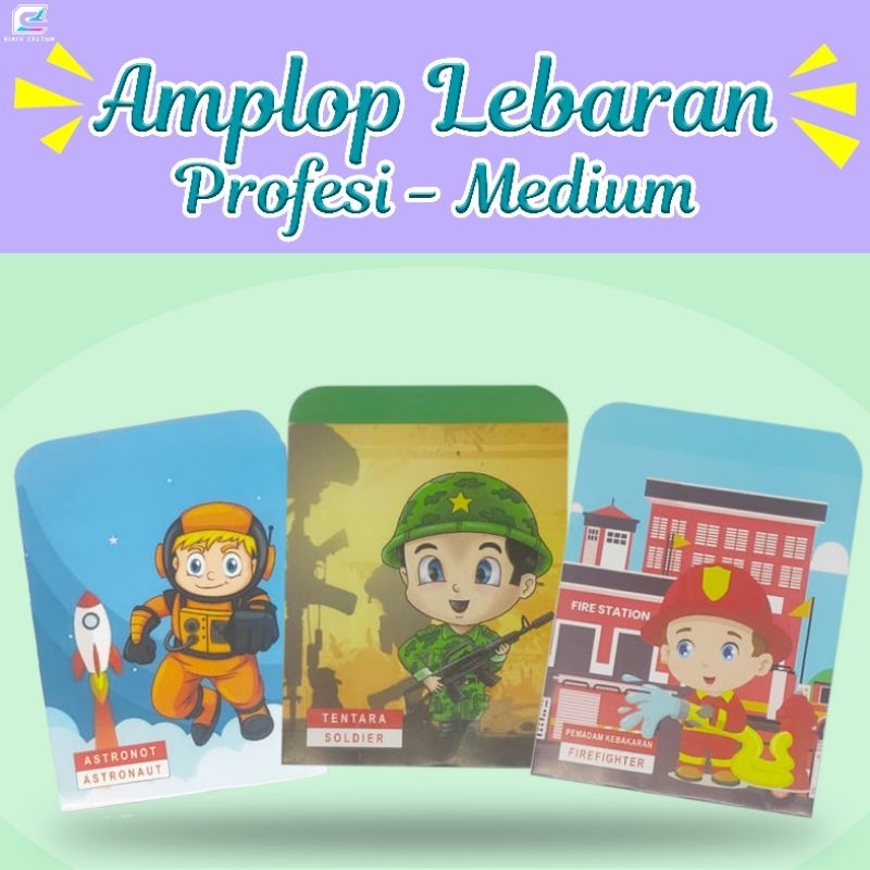 

Amplop Lebaran Motif Profesi Medium 1 Pack isi 10pcs