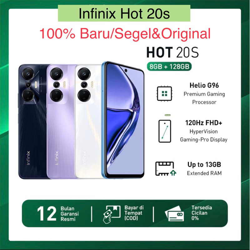 Infinix Hot 20S 8/128GB – Up to 13GB Extended RAM – Helio G96 - 6.78” 120Hz FHD+ Display – 5000 mAh