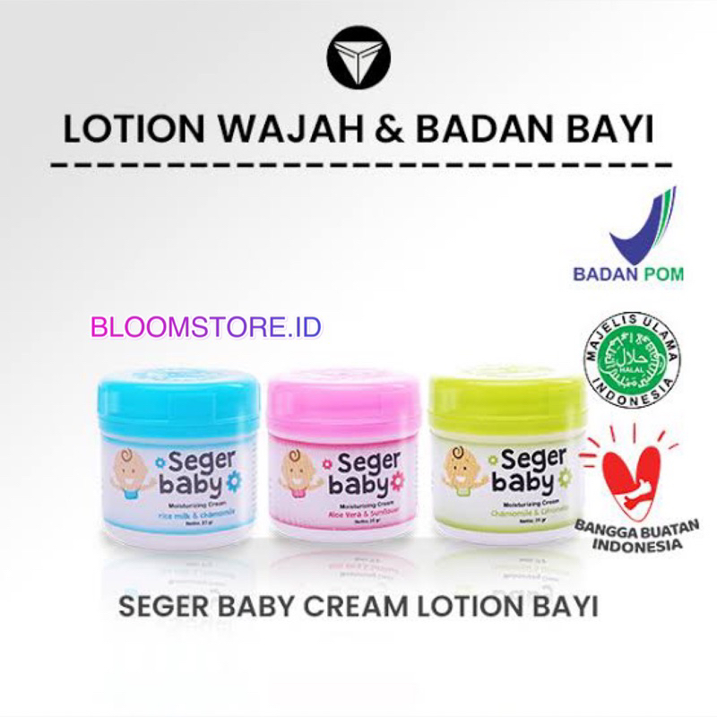 SEGER BABY Moisturizing Cream Lotion Losion Bayi Snow Krim Pelembab Tubuh Badan 35 g gr gram 35g 35gr 35gram Murah Termurah Asli Halal Original BPOM
